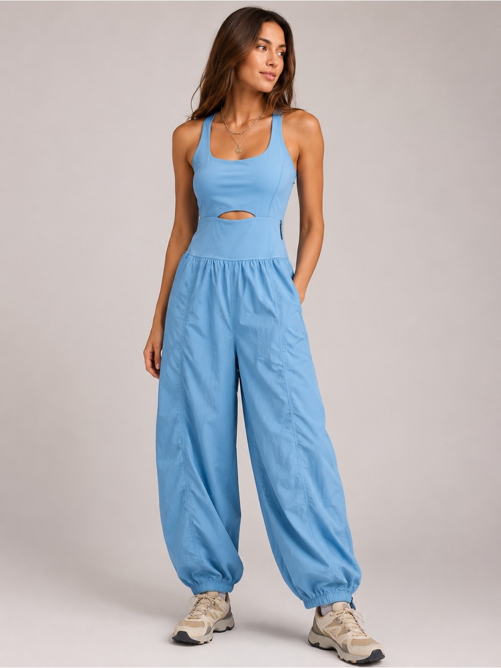 Free People Movement Righteous Onsie Light Blue Women's Jumpsuit Pants